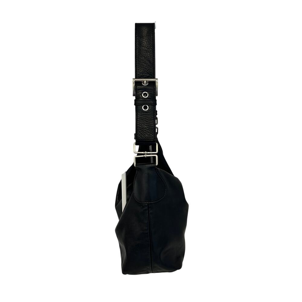 Prada Black Leather Shoulder Hobo Bag Adjustable Strap - Picture 6 of 16